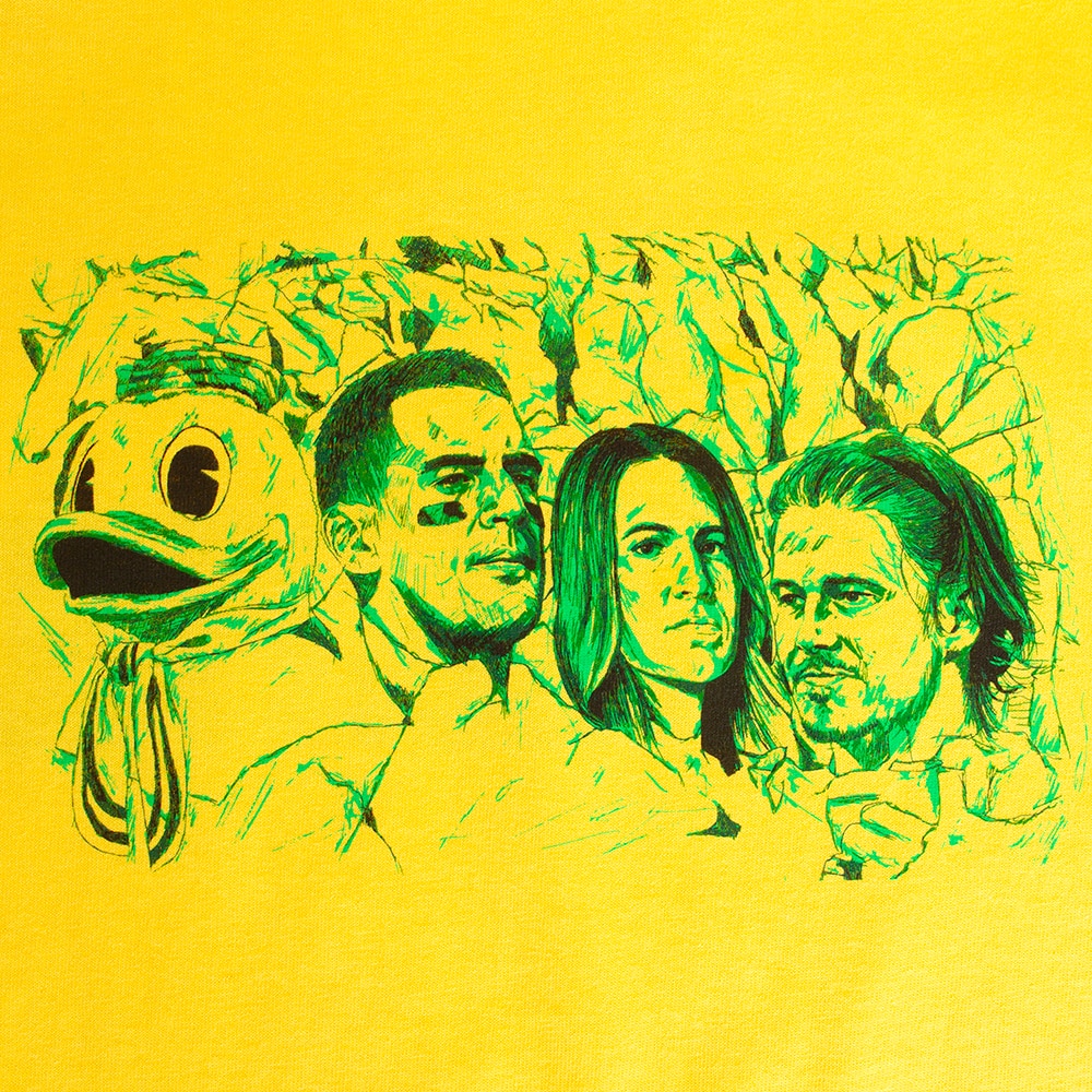 Student Athlete, McKenzie SewOn, Yellow, Crew Neck, Men, Unisex, Football, Mount Rushmore of Oregon Athletes, T-Shirt, 759819